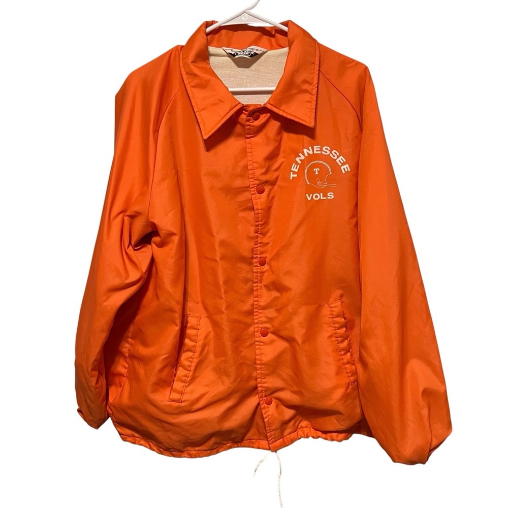 Vintage UT University of Tennessee Jacket XL 48" Orange‎ Windbreaker Coach Nylon